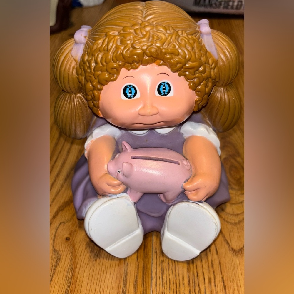 Cabbage Patch Kids Doll Vintage 80s Piggy Bank Toy Retro Girls Bedroom Decor